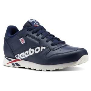 Adidasy Dziecięce Reebok Classic Leather Granatowe/Białe/Czerwone PL 67OSUTB